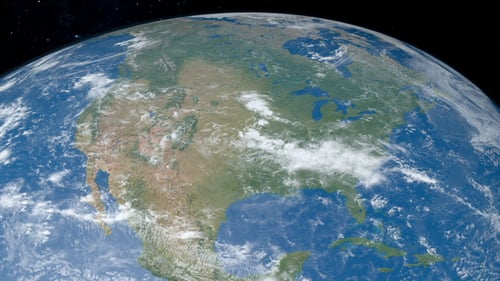 North America Continent in Planet Earth