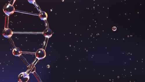 Rotating Clear DNA Helix Molecule for Science and Medical Projects