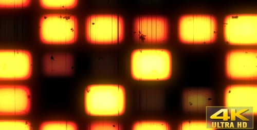 Animated Retro Grunge Light Grid Loop Background