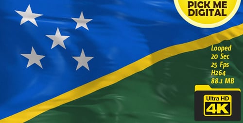 Realistic Waving Solomon Islands Flag Loop