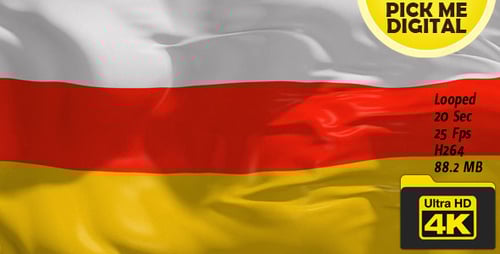 Realistic Waving Flag of South Ossetia Seamless Loop