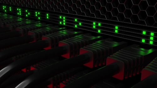 Multiple Patchcord Connectors and Blinking Green LEDs