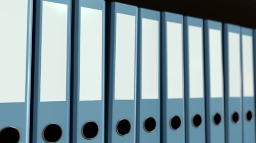 Blaue Büromappen