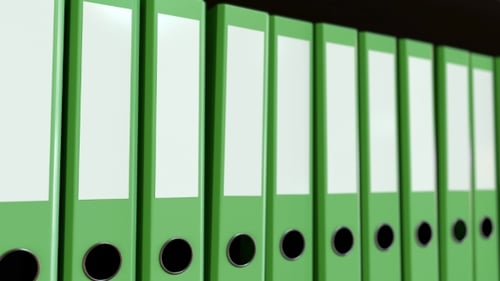 Grüne Büromappen
