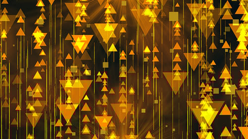 Golden Geometric Triangles and Squares Ascending Motion Background
