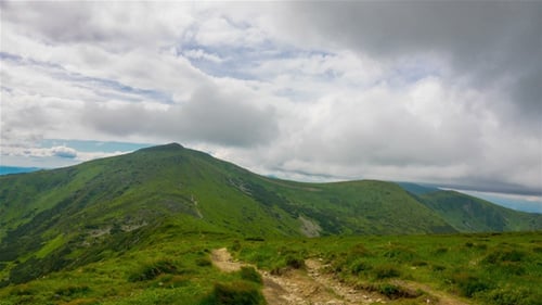 Mountain Peak in Clouds