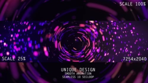 Abstract Neon Particle Tunnel Background Loop