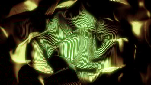 Abstract Glowing Green Wavy Digital Lines Background
