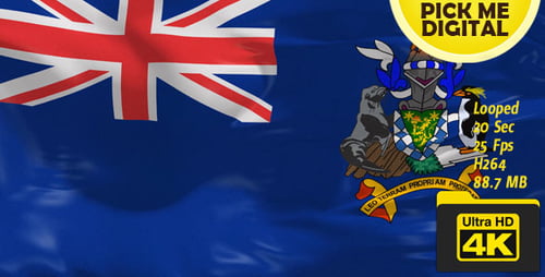 Animated Waving Flag of South Georgia and South Sandwich Islands