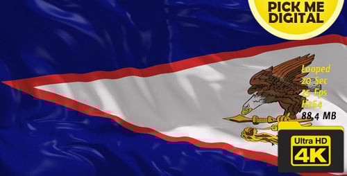 Waving Flag of American Samoa Realistic Animation