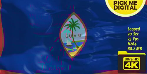 Guam National Flag Waving Loop Animation