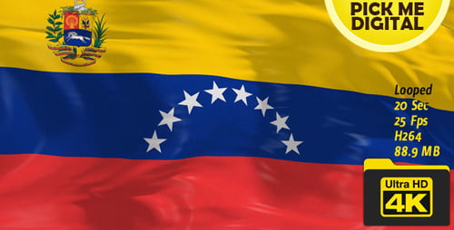 Realistic Waving Flag of Venezuela Seamless Loop