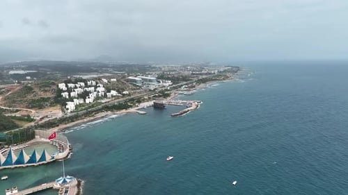 Pirate Harbor aerial view Turkey Alanya 4 K