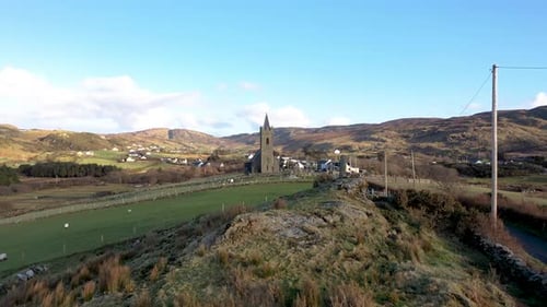 Aerial View of the Church of Ireland in Glencolumbkille Republic of Ireland