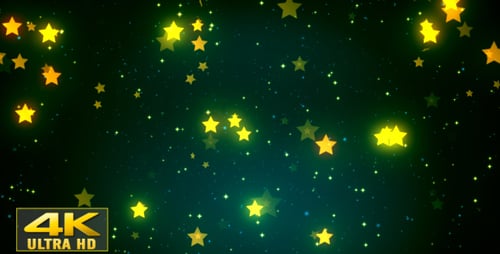 Animated Glowing Yellow Stars Loop Background