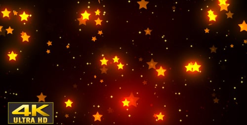 Golden Stars Sparkle and Glow Celebration Background Animation