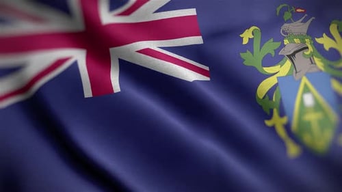Pitcairn Islands National Flag Waving Animation