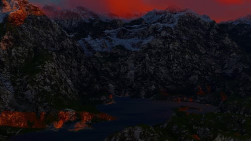 Abstract Aerial Mountain Landscape at Sunset 7