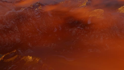 Abstract Aerial Mountain Landscape at Sunset 8