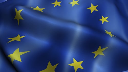 Waving European Union Flag Loop Background