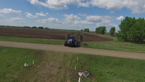 Tractor Corn Field Road Agriculture Machinery Farming