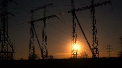 Sunset and Power Lines
