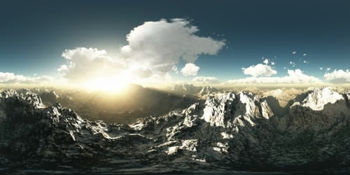 360 VR Mountain Panorama Sunset Sky