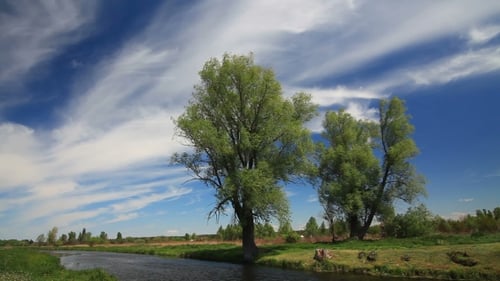 Clouds Over the Spring River in the Afternoon