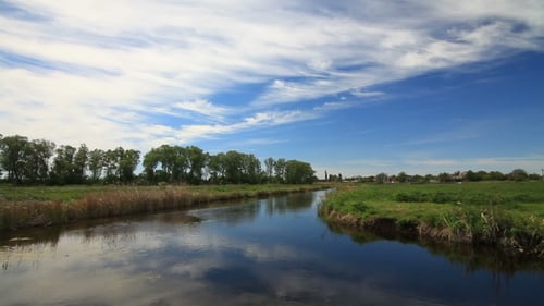 Clouds Over the Spring River in the Afternoon
