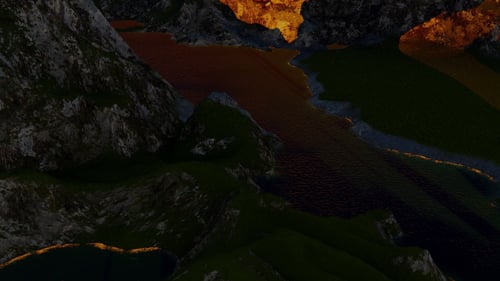 Abstract Aerial Mountain Landscape at Sunset 9