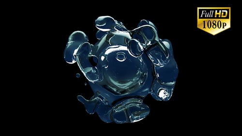 Fluid Water Drops Sphere Formation Animation