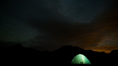 Stars, Milky Way Galaxy Over Camp Tent