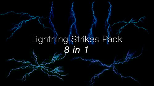 Blue Electric Lightning Power Energy Overlays and Transitions