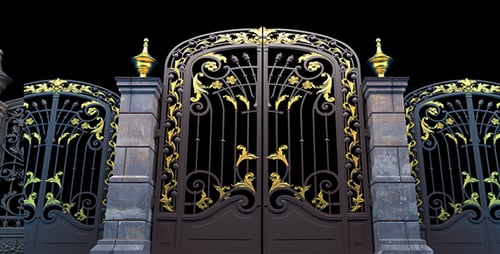 Gate With Ornamental Stud