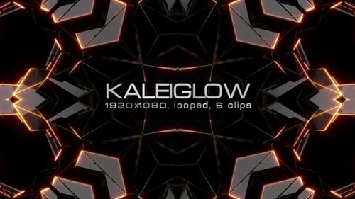 Abstract Geometric Pattern with Glowing Orange Lines Loop