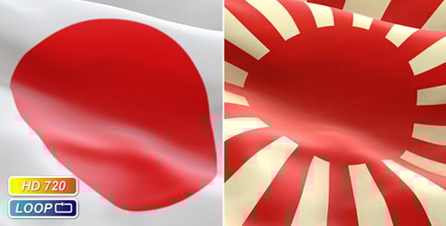 Waving Japanese Flags: Modern and Rising Sun Design