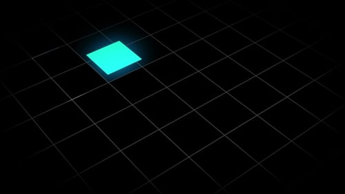 Animation eines leuchtenden Quadrats in einem Raster