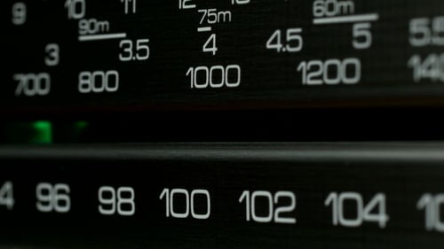 Tuning Control Panel Radio Station Scale. Retro Radio Receiver,