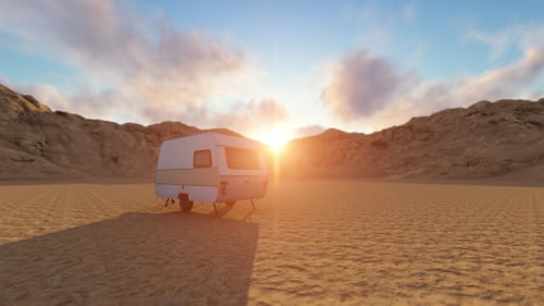 Caravan and Hills
