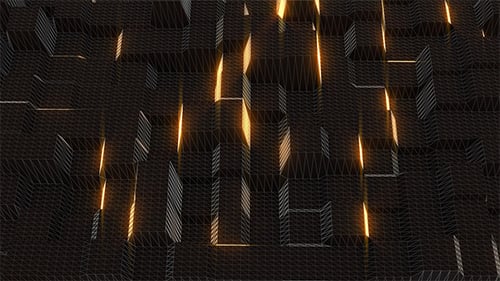 Abstract Geometric Cubes Background with Glowing Vertical Lines