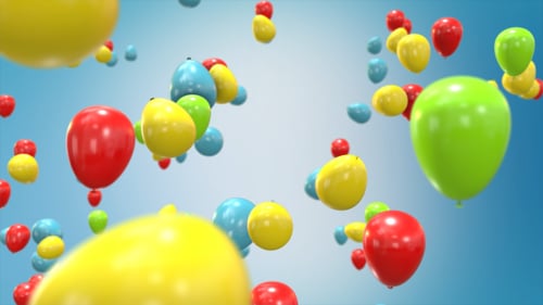 Colorful Balloons Rising Upwards for Celebrations