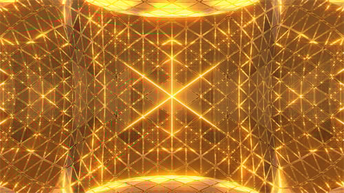 Abstract Golden Geometric Grid with Dynamic Light Reflections