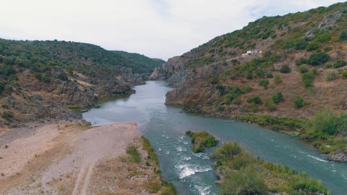 Aerial View of the Mountain River