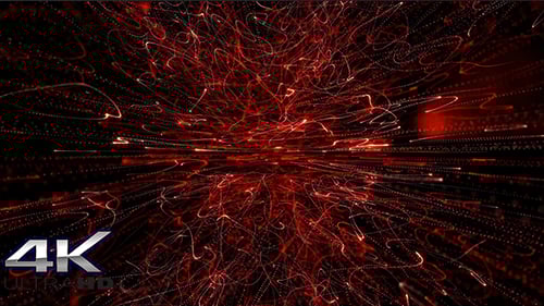 Dynamic Red Particle Lines Abstract Background Loop