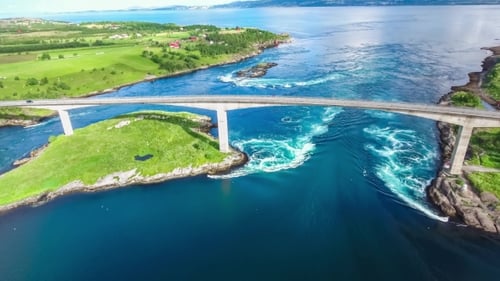Whirlpools of the Maelstrom of Saltstraumen, Nordland, Norway