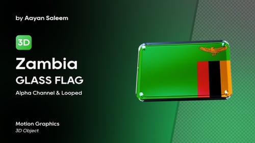 Zambia National Flag 3D Rotation Animation