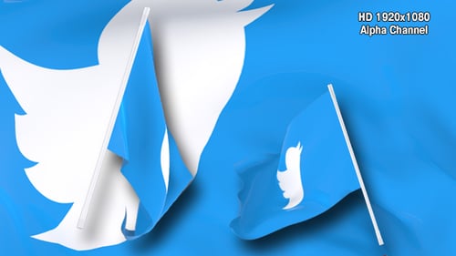 Flaggen-Übergang — Twitter Bird