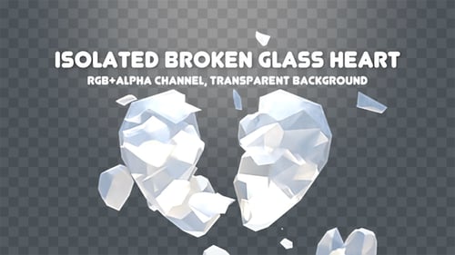 Isolated Broken Glass Heart