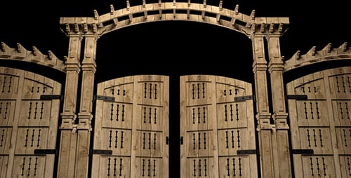 Opening Wooden Gate Transition with Alpha Channel