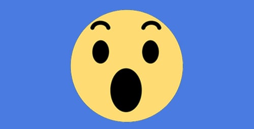Flat Design Surprised Emoji Reaction Animation with Alpha Channel